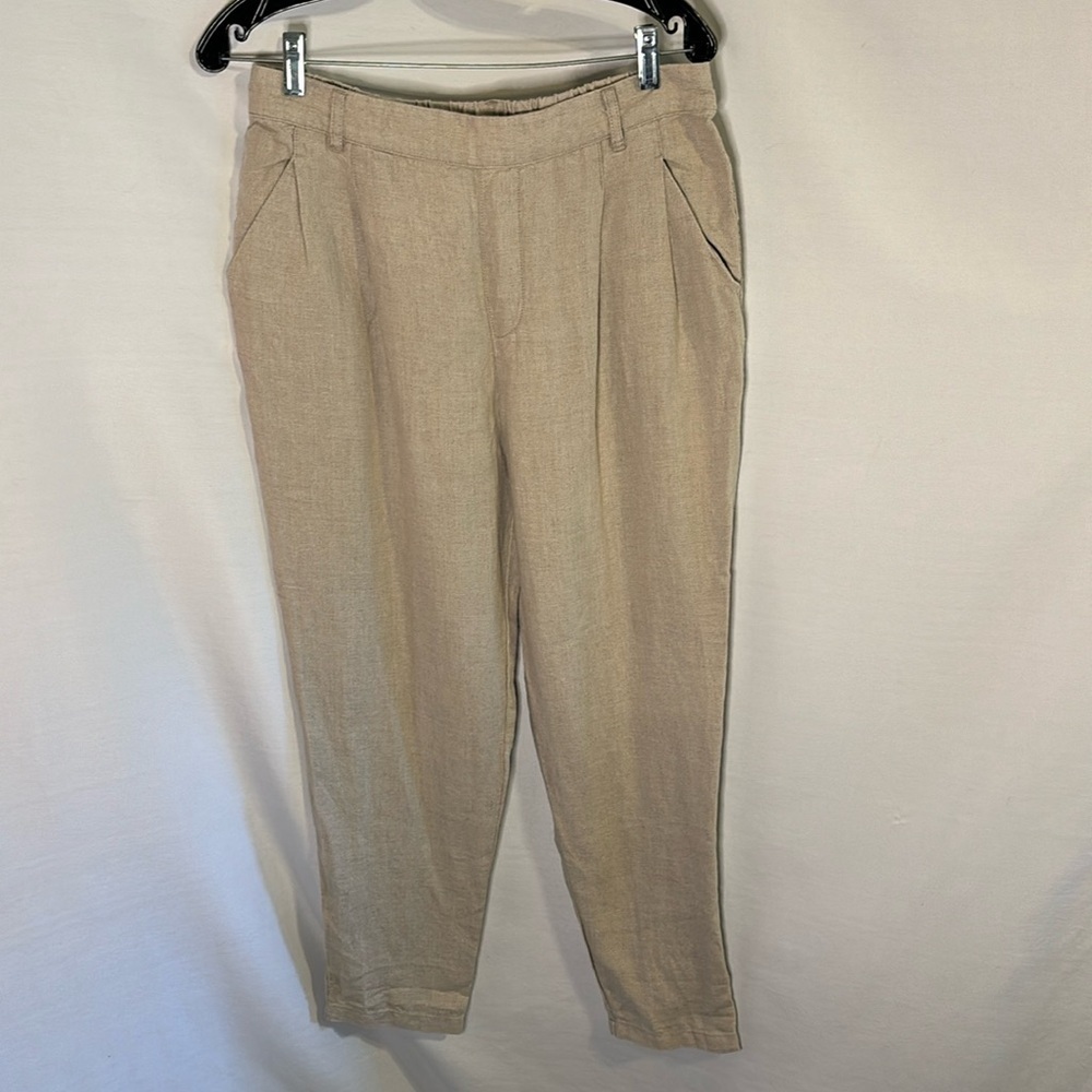 Garnet Hill Linen Pants Size 6 Neutral Tan